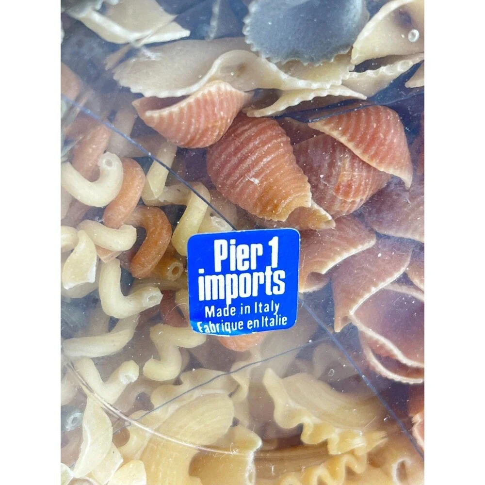 VTG NOS Pier 1 Apothecary Jar w/Pasta 7.5